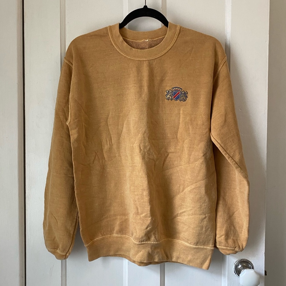 light mustard yellow sweatshirt